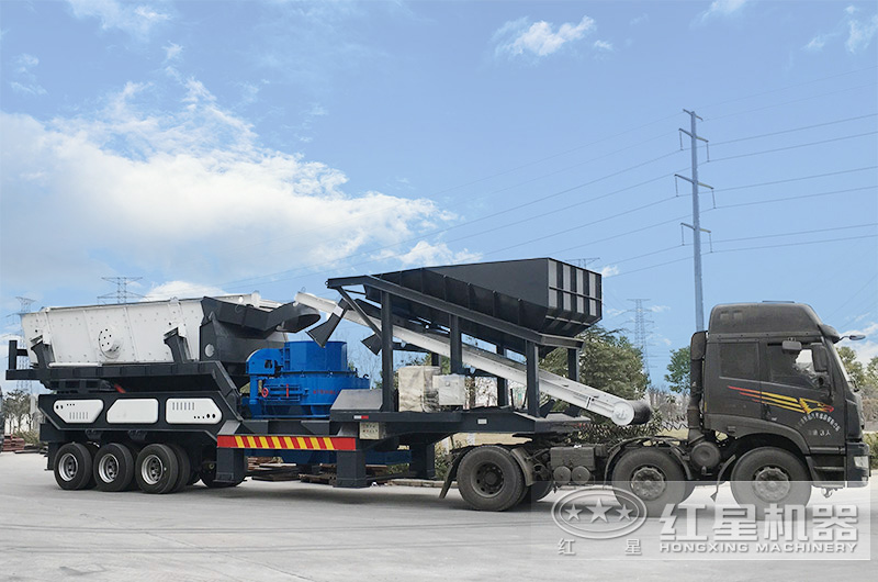 輪胎式移動(dòng)車載打砂機(jī)，車頭拉著走，輕松上路安裝便捷