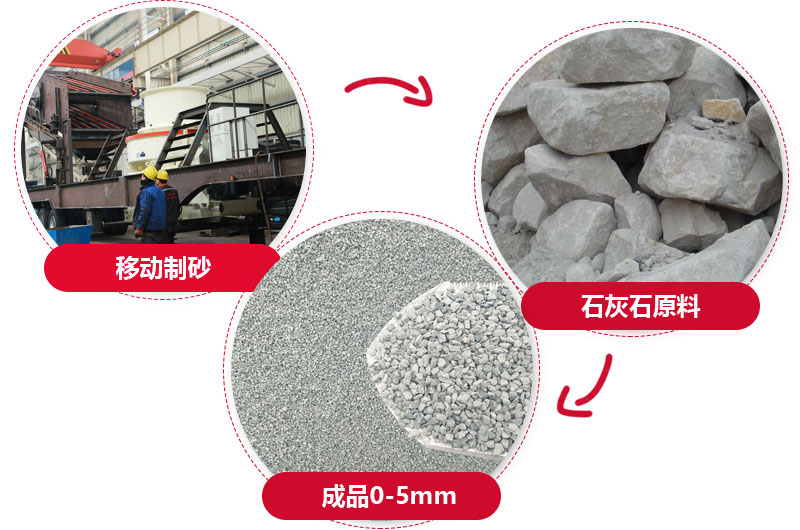 移動(dòng)式人工制砂機(jī)出料均勻，粒形好看 